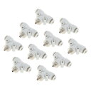 HEROFFIX プッシュ接続エア継手 4 mm Tタイプエアーラインクイックジョイント プラスチック 金属 M5 10個 ホワイト シルバートーン