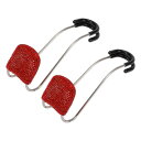 HEROFFIX 財布やバッグ 傘などに最適な2個セットの車のシートヘッドレストフック 頑丈な車のシートバックオーガナイザーフック 赤いラインストーン6.14"x1.81"