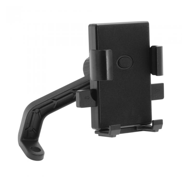 BULLSPANN 自転車用スマホホルダー 防振電話マウント オートバイスクーターのリアビューミラー用 回転式電話ホルダー 12 cm-18.3 cmのスマートフォン用 ブラック