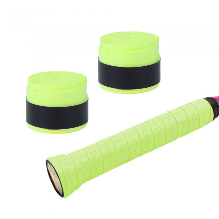 CAPASTEC グリップテープ テニス バドミントン 2本セット 多孔型 グリップ テープ 通気性抜群 釣り竿 自転車 野球 ラケット用 ウェットタイプ 蛍光...