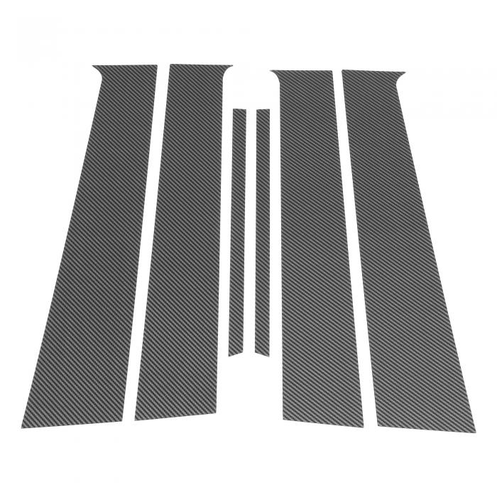 HOPESPANNER Nissanに対応ヴァーサアルメラサニーカーボンファイバーパターンブラックフロントリア左右ステッカーピラーポストカバー6個