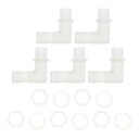 HOPESPANNER プラスチックホースバーブフィッティング 49/64" ホースID G1/2 メスNPTエルボーバーブコネクター PP 1 セット