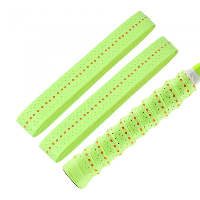CAPASTEC グリップテープ テニス バドミントン 2本セット 多孔型 凸凹仕様 グリップ テープ 衝撃吸収 通気性抜群 ラケット用 ウェットタイプ 蛍光黄...
