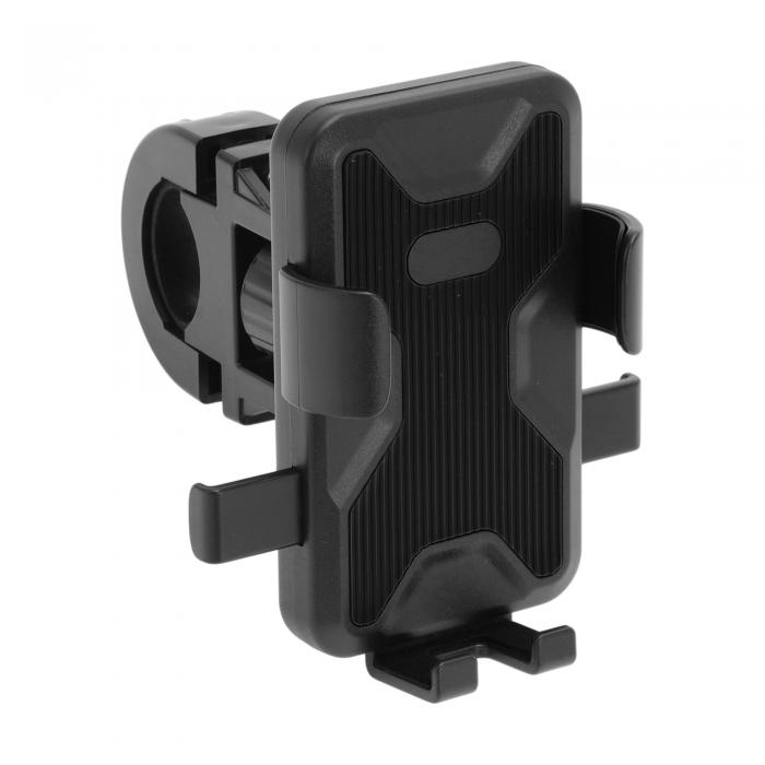 BULLSPANN バイクオートバイ電話ホルダーマウント オートバイスクーター用 ハンドルバー電話マウント 回転式スマートフォンホルダー 9-16.5 cmのスマートフォン用 ブラック