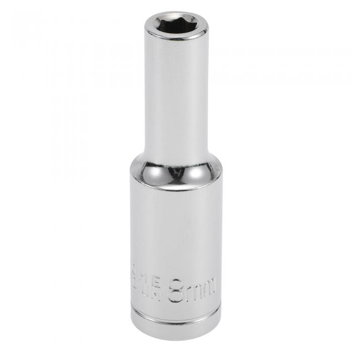 HEROFFIX 1個のインパクトソケット 耐久性のあるハードウェアツール 80mm シルバートーン クロムバナジウム鋼 6ポイント 車両 オートバイ用 1/2インチドライブ ダートバイク用修理用 ディープ