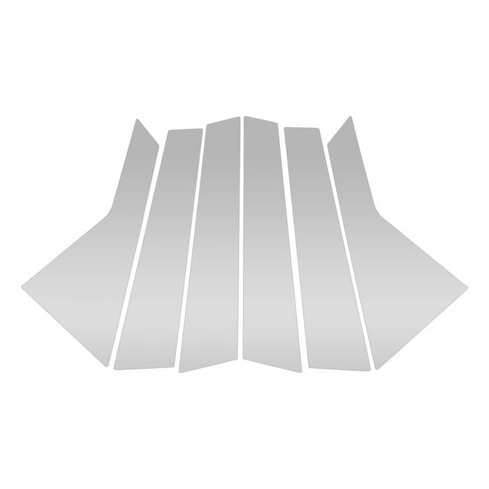 VekAuto Cadillacに対応CT6 2016-2020用6個入りドアピラーウィンドウトリム シルバートーン フロントリア左右 アンチスクラッチステッカーピラーポスト ドアアウターエクステリアカバー