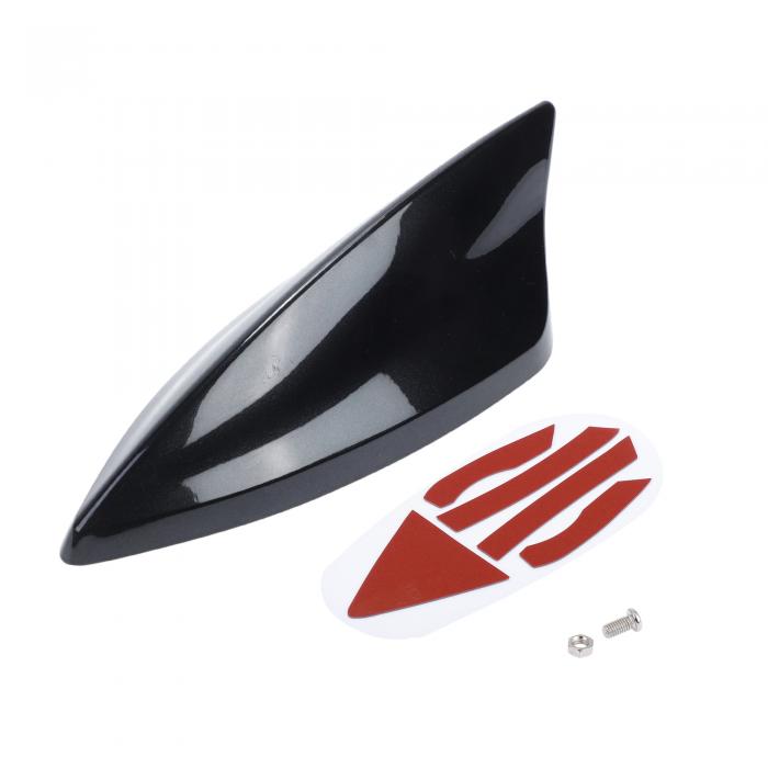 VekAuto シャークフィンアンテナ、車用ユニバーサルAM/FM信号ルーフアンテナ、自動車SUVトラックオフロードABS素材、粘着ベースパールブラック