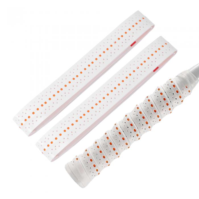 CAPASTEC グリップテープ テニス バドミントン 2本セット 多孔型 凸凹仕様 グリップ テープ 衝撃吸収 通気性抜群 ラケット用 ウェットタイプ 白(オ...