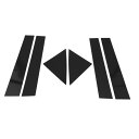HEROFFIX キアに対応 ペガス ソルート 2017-2022用 6個 ドア ピラー ウィンドウ トリム フロント リア 左右 アンチ スクラッチ ステッカー ピラー ポスト ドア アウター エクステリア カバー ブラック(2)