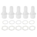 HOPESPANNER プラスチックホースバーブフィッティング15/32"ホースID G1/2メスバーブホースコネクタPP 1セット