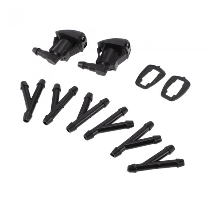 RATCHROLL Toyotaに対応カムリ2007-2015用フロントウインドシールドウォッシャーノズル 6個のYホースコネクター付き車用ブラックプラスチック1セット