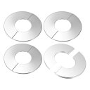 M METERXITY 4個入りウォール スプリットフランジ 2.4"/60mm ODパイプ用304ステンレススチールエスカッションプレートラウンドセルフアドヒーシブプラムビングカバープレート 水管/蛇口用