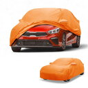 Partuto カーカバー 防水 オールウェザー 自動車用 アウトドア アンチUV サン 雨 保護 Kiaに対応 フォルテ 210D-PU オレンジ W/ジッパ...