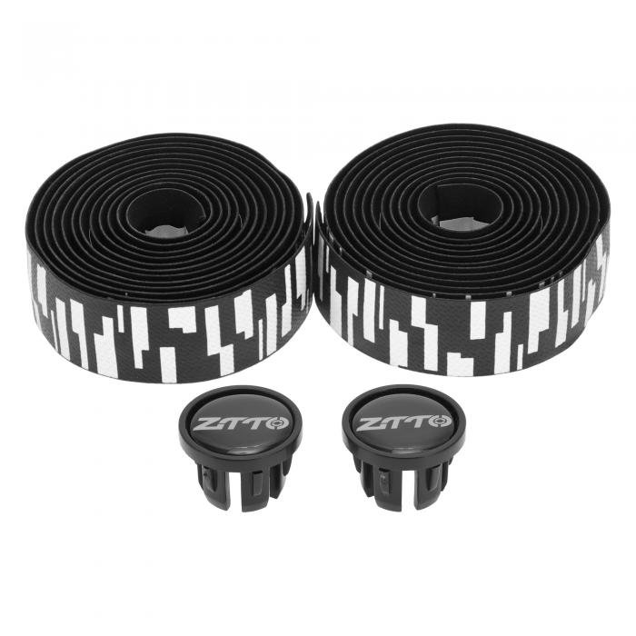 BULLSPANN 1ペア 自転車ハンドルバーテープ コルク製自転車ハンドルバーテープ ハンドルバー用自転車テープ EVAサイクリングハンドルラップ ロードバイク マウンテンバイク用 ブラック ホワイト