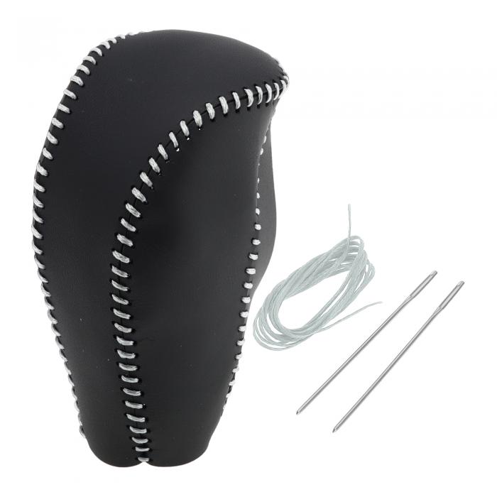 Motoforti マツダに対応CX-30 2020-2022用のブラックグレーのフェイクレザーカーシフトノブカバー