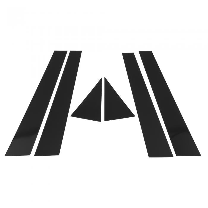 HEROFFIX アウディに対応A4 2009-2013 アウディに対応S4 2009-2013用の6個入りのドアピラーウィンドウトリム フロントリア左右用アンチスクラッチステッカーピラーポストカバー ブラック