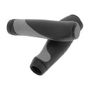 BULLSPANN 2個 自転車グリップ 135 mm 人間工学設計 ゴム製自転車グリップ 安全衝撃保護機能付き MTB ロードバイク用 ブラック グレー