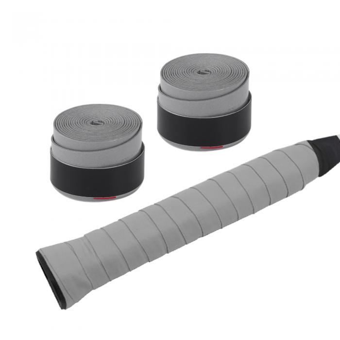 CAPASTEC グリップテープ テニス バドミントン 2本セット グリップ テープ 握り心地良い 釣り竿 自転車 野球 ラケット用 ウェットタイプ グレー/接...