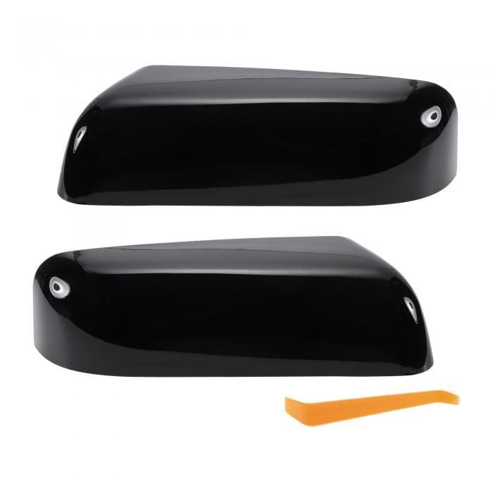 REPAIROCK フォードに対応F-150 F150 2009-2014用の車のリアビュードライバーパッセンジャーサイドミラーカバーキャップ交換用グロスブラックミラーガードカバーエクステリア装飾トリム