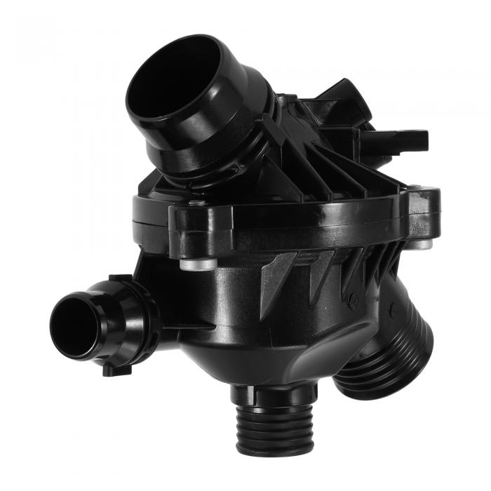 VekAuto BMWに対応 328i XDrive 2009-2013およびZ4 2006-2016用1個の車用サーモスタット、耐久性のあるプラスチック製のブラックインナーエンジンクーラントサーモスタットハウジングアセンブリ