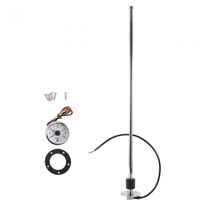 A ABSOPRO 燃料送信ユニットおよびゲージキット 25.59インチ 長さ ボート燃料送信ユニット マリン燃料センダーユニット メタル シルバートーン ホワイト 1 セット 240-33 オーム