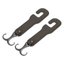 HEROFFIX 財布やバッグ 傘などに最適な2個セットの車のシートヘッドレストフック 頑丈な車のシートバックオーガナイザーフック 深い茶色のフェイクレザーと金属製 19x5.2cm