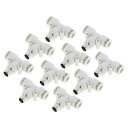 HEROFFIX プッシュ接続エア継手 6.4 mm Tタイプエアーラインクイックジョイント プラスチック 金属 3 mm BS-PT 10個 ホワイト シルバートーン