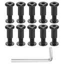 uxcell 10セットのスクリューポスト メスM6x20mm炭素鋼製リベットスクリュー メスM6x15mm六角ドライブバインディングスクリューベルトバックルバ...