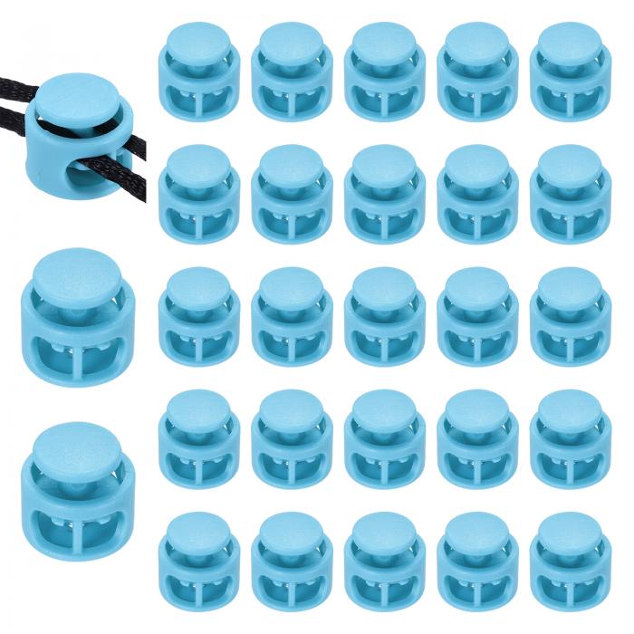 uxcell 25個のアソートカラープラスチックスプリングコードロック、ダブルホールスライダートグルクリップエンドストッパーラウンドファスナー、ドローストリング...