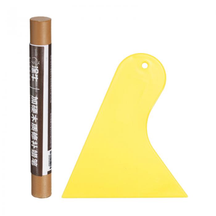 uxcell 木製家具用スクラッチリペアフィラースティック家具タッチ アップマーカーイエロースクレイパー付き木製ホールウッドフロアテーブルドアキャビネット用 サイプレス