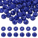 uxcell 105個10mm ラインストーンクレイビーズ ジュ エリーメイキング用クレイディスコボールビーズ ブルクスパークルラインストーンスペーサービーズ ブレスレットネックレスイヤリングクラフトDIYデコレーション用 ダークブルー