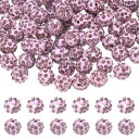 uxcell 105個10mm ラインストーンクレイビーズ ジュ エリーメイキング用クレイディスコボールビーズ 黒色スパークルラインストーンスペーサービーズ ブレスレットネックレスイヤリングクラフトDIYデコレーション ライトパープル