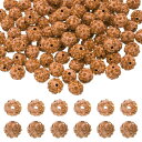 uxcell 105個10mm ラインストーンクレイビーズ ジュ エリーメイキング用クレイディスコボールビーズ ブルクスパークルラインストーンスペーサービーズ ブレスレットネックレスイヤリングクラフトDIYデコレーション 金色