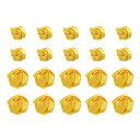 uxcell 20個2サイズ サテンリボンバラ2.5cm/5cmリボンフラワーローズ人工生地花DIYクラフトアクセサリー製造包装結婚ギフト装飾(金色)