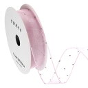 uxcell シルバーラインストーン付きオーガ ンザシアーリボン 1