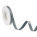 uxcell 3/8"x10ヤード スパークル リボン リースクラフト カットエッジリボン ボウメイキング用 輝くファ ブリックリボン ギフトラッピング 祭りや結婚式 パーティー装飾 グレー