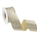 uxcell 1-1/2" x 10ヤード スパークル リボン リースクラフト カットエッジリボン ボウメイキング用 スパークリングファ ブリックリボン ギフトラッピング 祭りや結婚式 パーティー装飾 シャンパン