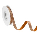 uxcell 3/8"x10ヤード スパークル リボン リースクラフト カットエッジリボン ボウメイキング用 輝くファ ブリックリボン ギフトラッピング 祭りや結婚式 パーティー装飾 ローズ金色