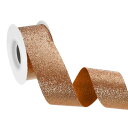 uxcell 1-1/2" x 10ヤード スパークル リボン リースクラフト カットエッジリボン ボウメイキング用 輝くファ ブリックリボン ギフトラッピング 祭りや結婚式 パーティー装飾 ローズ金色