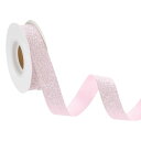uxcell 3/4"x10ヤード スパークル リボン リースクラフト カットエッジリボン ボウメイキング用 スパークリングファ ブリックリボン ギフトラッピング 祭りや結婚式 パーティー装飾 ピンク