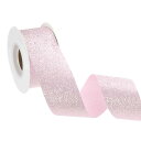 uxcell 1-1/2" x 10ヤード スパークル リボン リースクラフト カットエッジリボン ボウメイキング用 スパークリングファ ブリックリボン ギフトラッピング 祭りや結婚式 パーティー装飾 ピンク