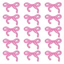 uxcell 15個 リボンアイロンパッチ かわいいリボン刺繍パッチ アップリケ DIYクラフト用 縫い付けパッチ 衣類修理用バッグ帽子装飾 ピンク 3x2