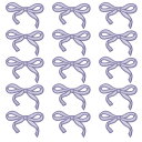 uxcell 15個 リボンアイアンパッチ かわいいリボン刺繍パッチアップリケ DIYクラフト用 縫い付けパッチ 衣類修理用バッグ帽子装飾 ライトパープル 3x...