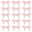 uxcell 15個 リボンアイアンパッチ かわいいリボン刺繍パッチアップリケ DIYクラフト用 縫い付けパッチ 衣類修理バッグ帽子装飾 ライトピンク 3x2