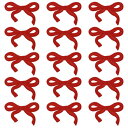 uxcell 15個 リボンアイロンパッチ かわいいリボン刺繍パッチアップリケ DIYクラフト用 縫い付けパッチ 衣類修理バッグ帽子装飾 赤 3x2