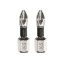 uxcell 2個のプラスねじ回しビットPH2 ギザギザ先端 1/4" 六角シャンク 1" (25mm) 長さ インパクト磁気付きアンチスリップクロスねじ回しドライバー工業用パワードリルビット ねじの取り外し