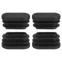 uxcell プラスチックホールプラグ 4個30x15mm楕円形パイプチュービングエンドキャップ パイプチューブインサートキャップ テーブルチェアレッグホールカバー テーブルチェアレッグ 金属チュービング フェンス 黒ック