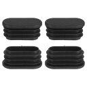 uxcell プラスチックホールプラグ 4個入り34x16mm楕円形パイプチュービングエンドキャップ パイプチューブインサートキャップ テーブルチェアレッグホールカバー 金属チュービング フェンス 黒ック