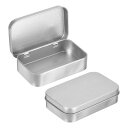 uxcell 3個入り メタル ティンボックスコンテナ 3.7x2.4x0.9" 長方形 空 ヒンジ付き蓋ボックス キャンディ ドロー イングピン クラフト用 ミニポータブル収納容器 シルバー