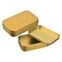 uxcell 12個入り 金属製ティンボックスコンテナ 3.7x2.4x0.9" 長方形 空 ボックスホームオーガナイザーミニポータブル収納容器 キャンディドロー イングピンクラフト用 蓋付き 金色